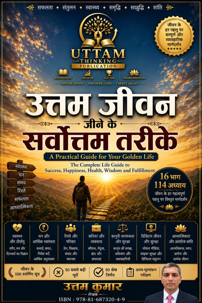 Uttam Kumar – Author, Thinker & Direct Selling Mentor उत्तम जीवन जीने के सर्वोत्तम तरीके पुस्तक का कवर – लेखक उत्तम कुमार