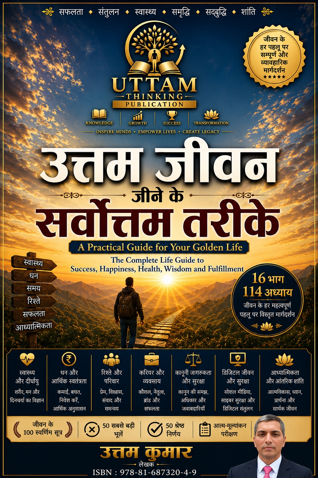 उत्तम जीवन जीने के सर्वोत्तम तरीके पुस्तक का कवर – लेखक उत्तम कुमार